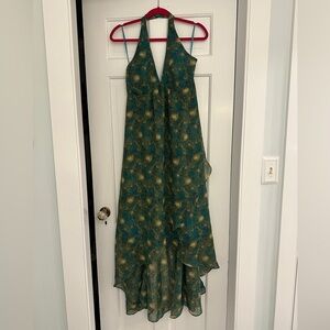 Liberty of London for Target Peacock Flowy Green Halter Maxi Dress in Size 4